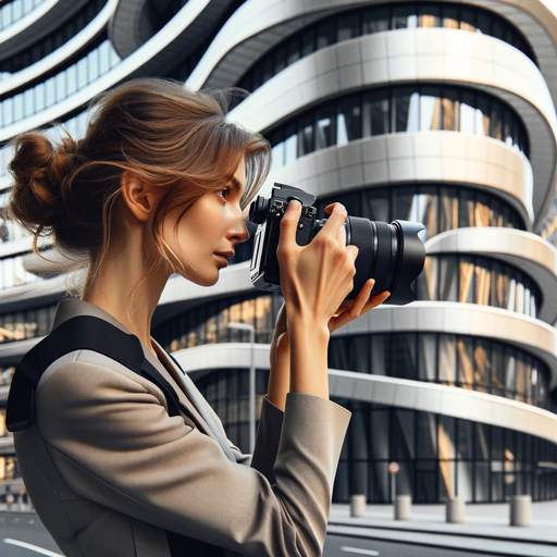 A photographer taking pictures of a modern building A photographer taking pictures of a modern building