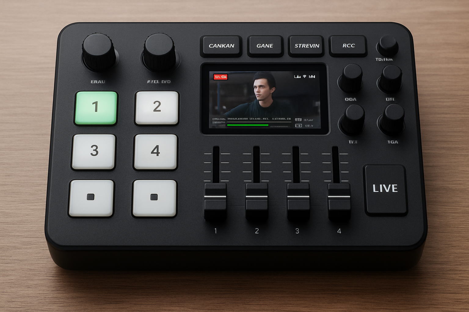 Audio Video Production Hardware Compact livestreaming and audio mixing console for creators