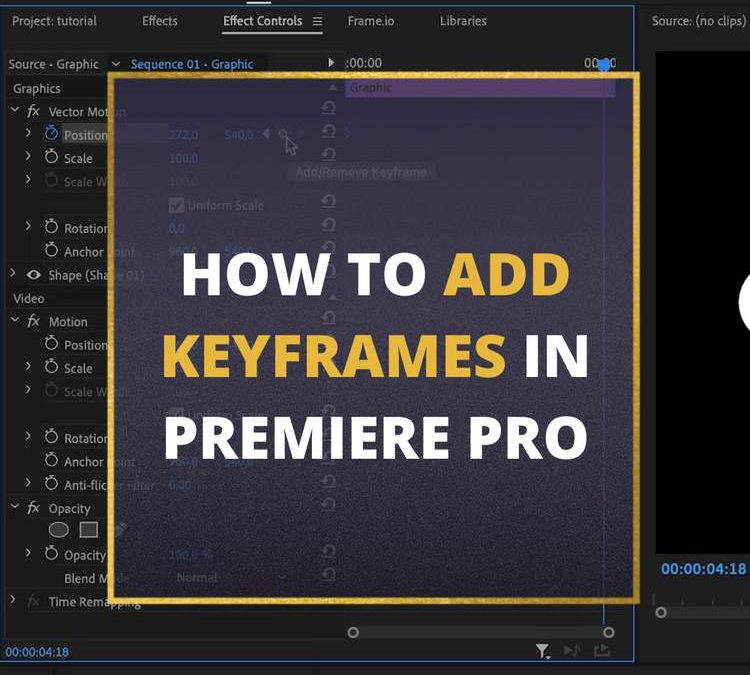 How to Add Keyframes in Premiere Pro: Navigating & Setting [Guide]