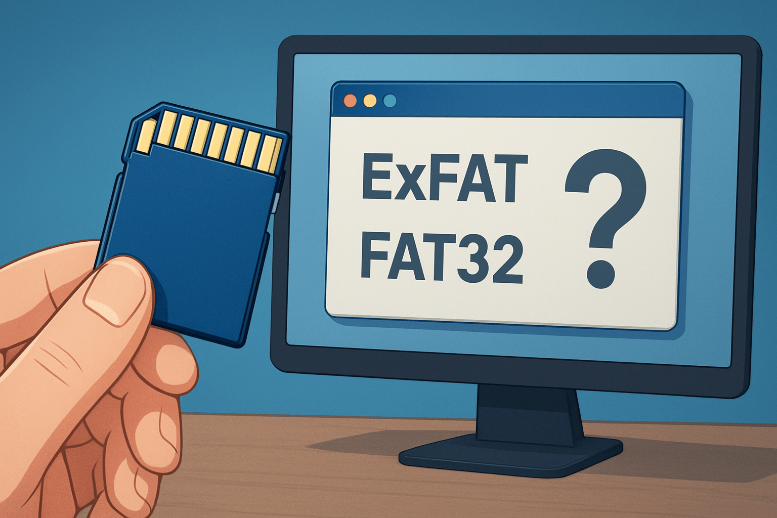 how to know if sd card is exfat or fat32