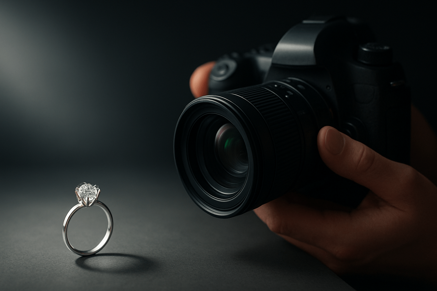 how to photograph a diamond ring
