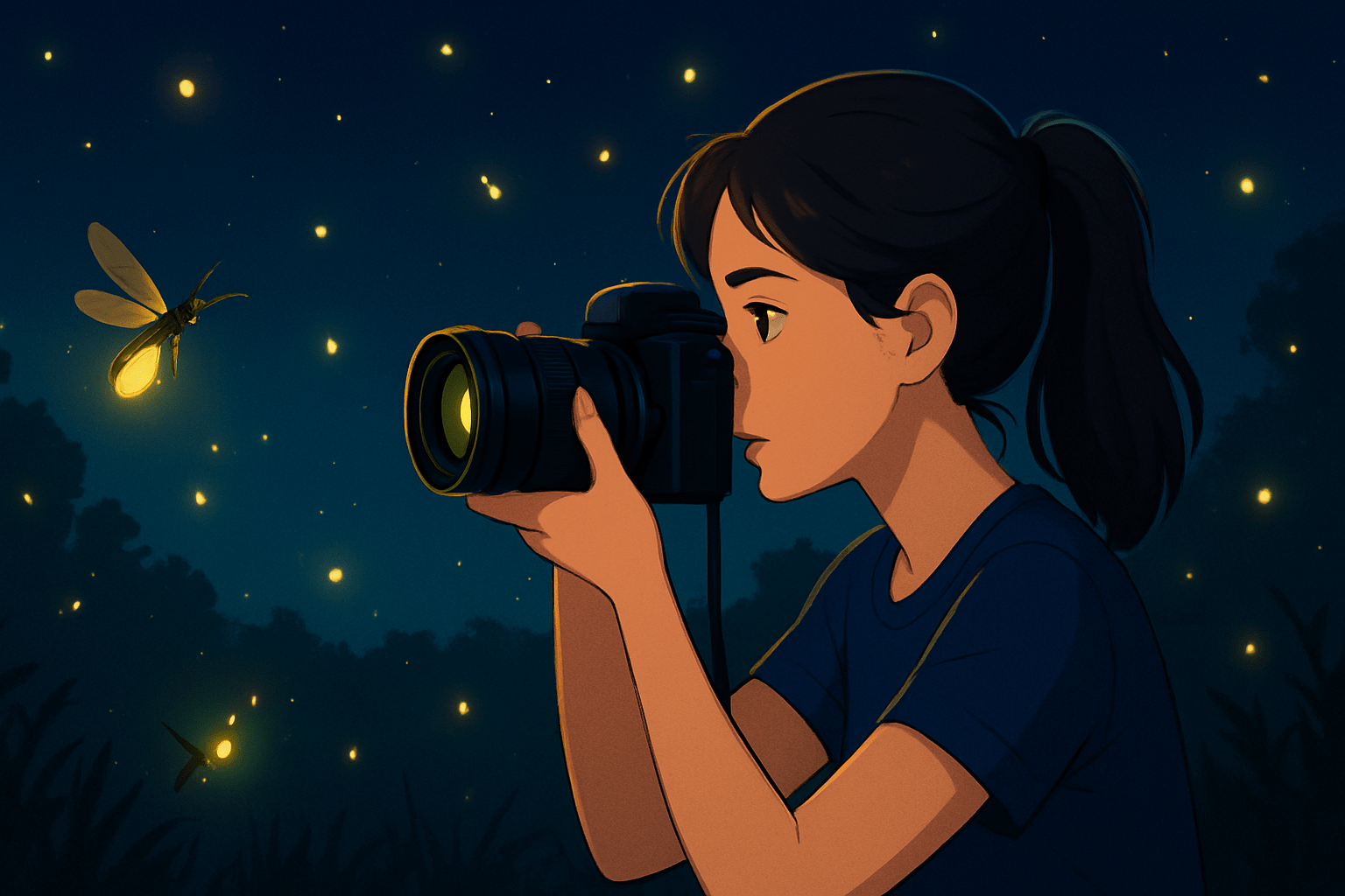 how to photograph fireflies