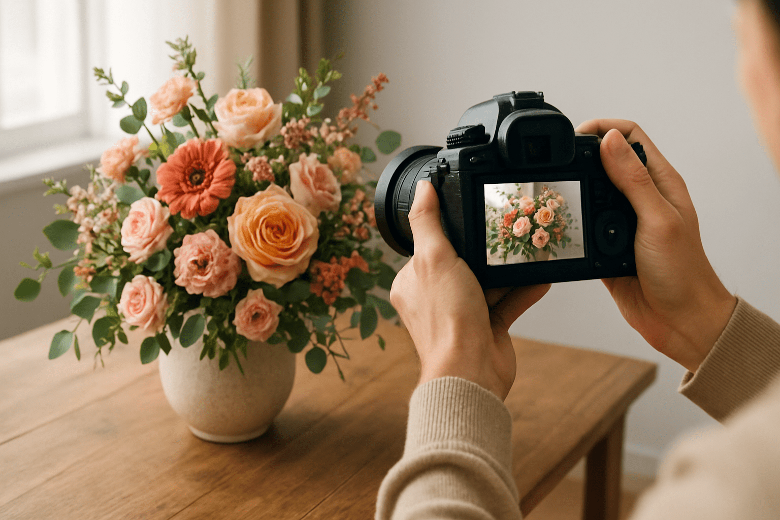 how to photograph flower arrangements
