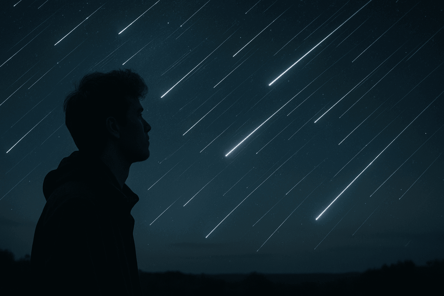 long exposure meteor shower