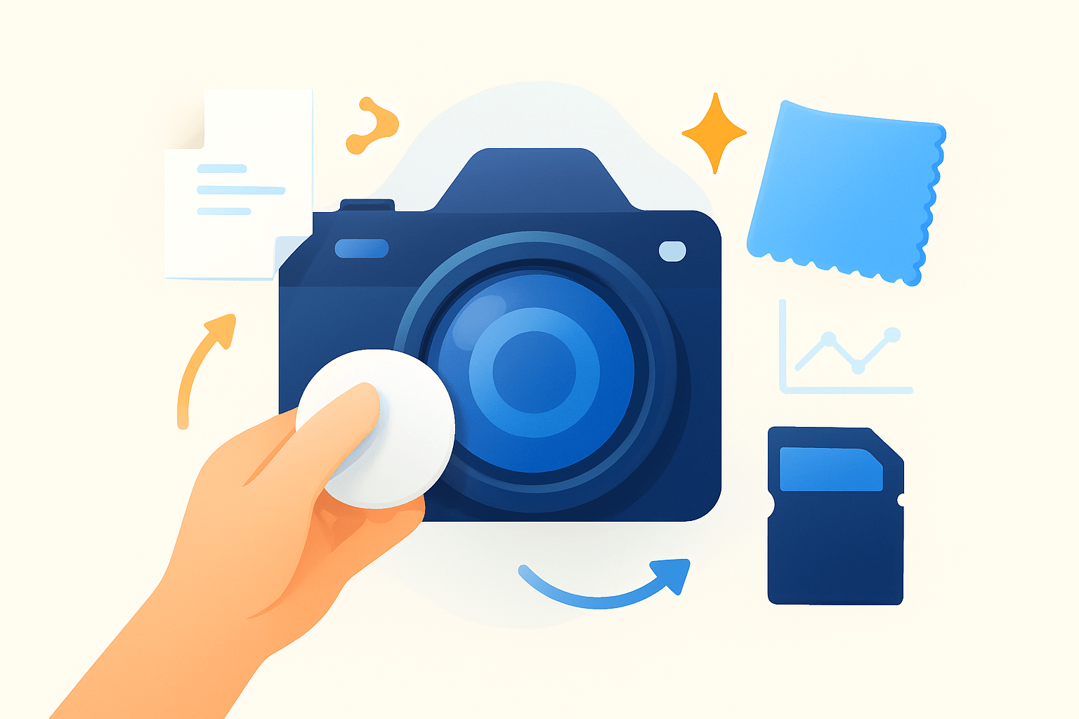 what are the appropriate materials to use when cleaning a camera lens?