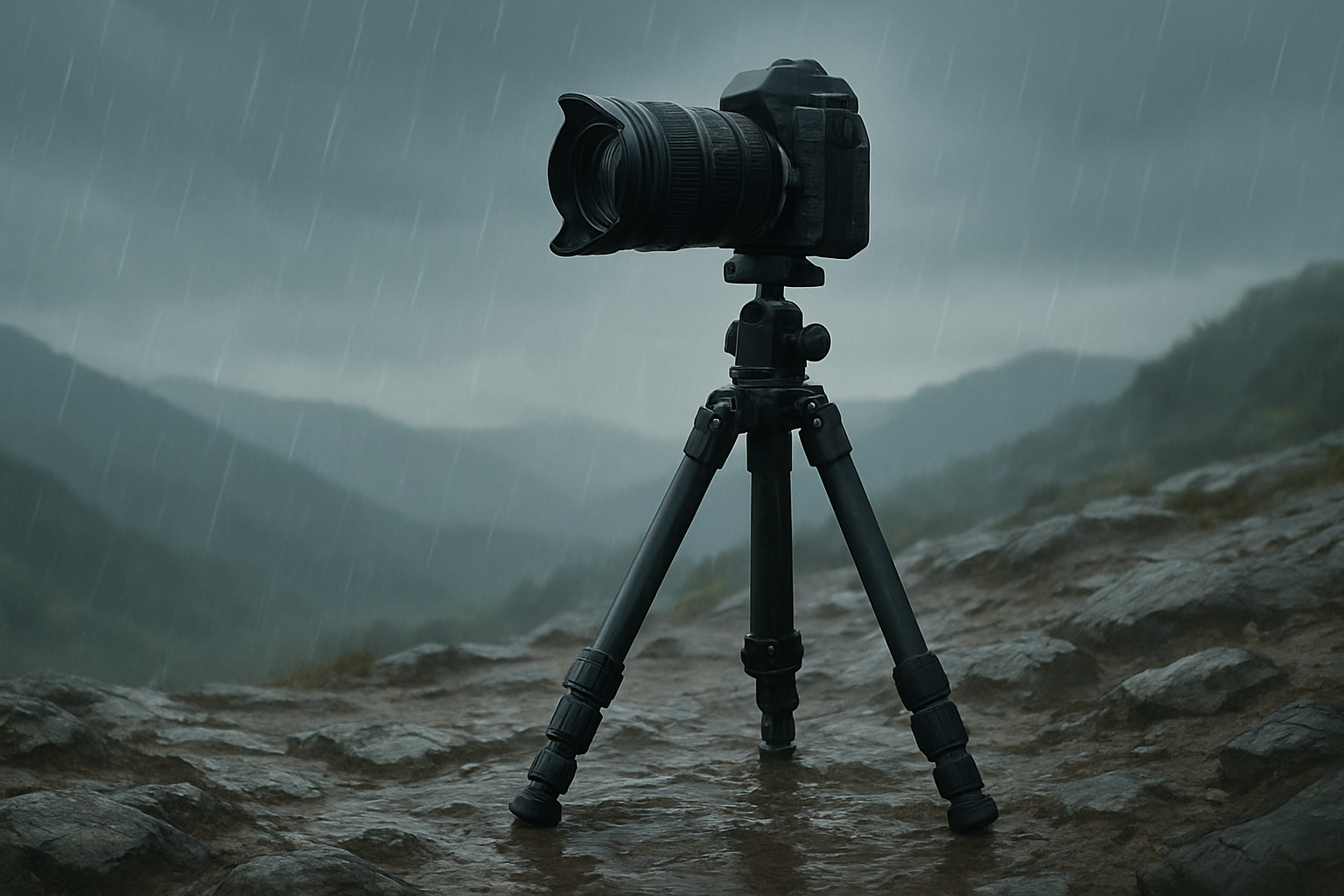 what should a photographer use with a tripod if the ground is slippery or uneven?